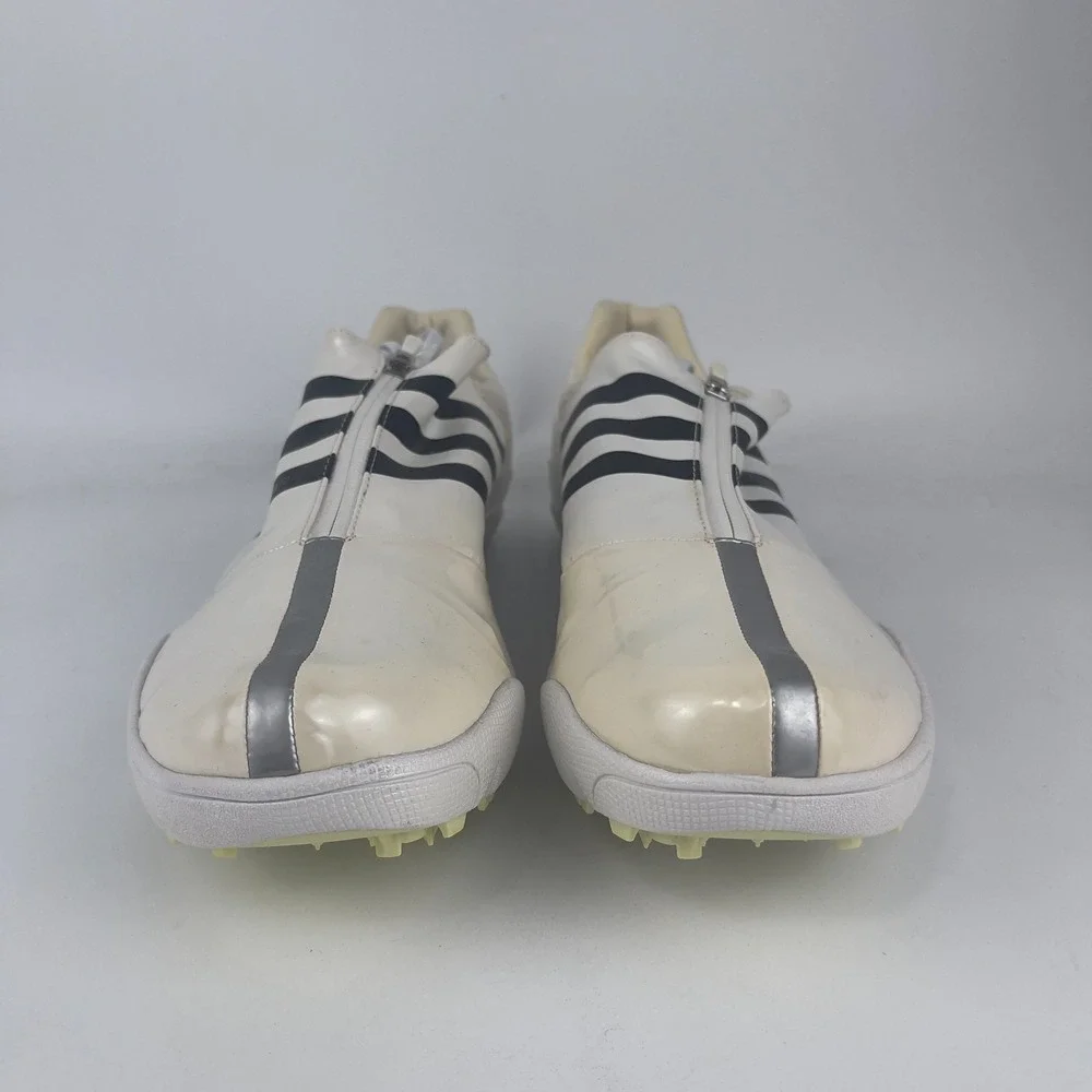 Adidas LJ Track and Field Shoes Men's 14.5 Beige White Zip Up 915399 with Spikes